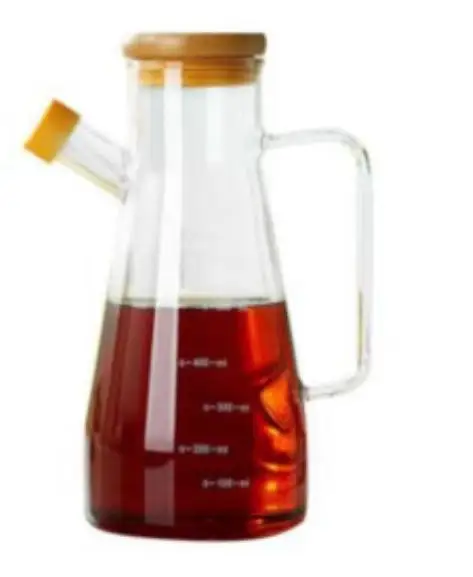 Bouteille d'huile en verre borosilicate, de ml bouteille à base ronde en verre borosilicate pour pot à huile de cuisine