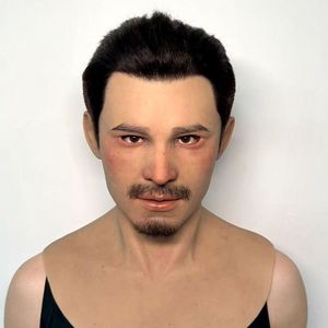 หน้ากากซิลิโคนแบบสั่งทำพิเศษ ดีไซน์เหมือนจริงเต็มศีรษะ พร้อมผมละเอียดแบบเจาะรู ปากเปิด สำหรับคอสเพลย์ ภาพยนตร์ แต่งหน้า ปลอมตัว - Product Image 5