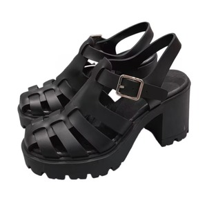 Sandalias de Plataforma con Tacón Ultra Alto para Mujer, Estilo Vintage, Punta Abierta, Antideslizantes, Impermeables, con Hebilla Ajustable, Ligeras e Informales - Product Image 4