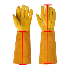 Guantes de piel de vaca y vaca para mujer, manguitos amarillos de manga larga, transpirables, de poda y deshierbe, 3D de malla, personalizados, para jardinería, novedad - Product Image 3