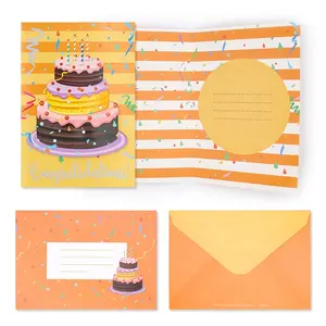 Toptan kaliteli renkli özel tasarımlar mutlu doğum günü tebrik kartları Bluk 2023