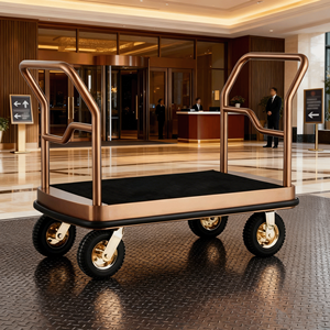 Carrito de Equipaje de Acero Inoxidable de Alta Calidad para Vestíbulo de Hotel de Aeropuerto Moderno, Carro de Mano Multifuncional de 4 Ruedas a Precio de Fábrica - Product Image 3