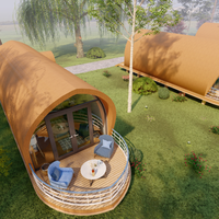 Système de construction modulaire en dôme en EPS graphite, résistant au feu de classe B1, ignifuge haute densité, pour sites touristiques