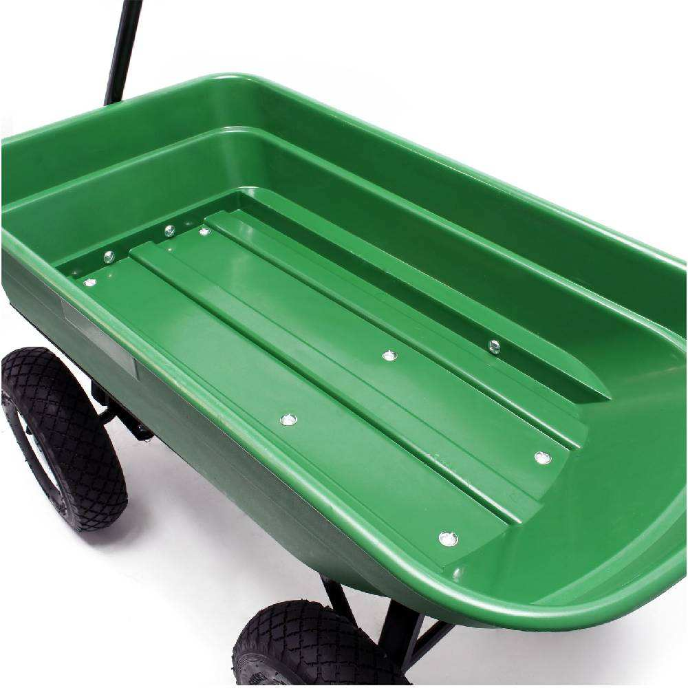 Easy Moving Cargo Truck Steel Frame Wheelbarrow with Four-Wheel Roll Container Utility Trailer Garden Dump Cart for Home Use