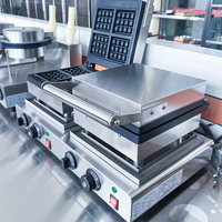 Gaufrier Professionnel à 2 Brûleurs, Revêtement Antiadhésif, Contrôle Précis de la Température, Équipement de Desserts Commercial le Plus Vendu