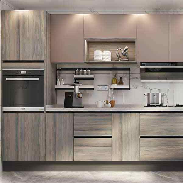 High Gloss Design Cabinet Stainless Steel Kitchen Cabinet Set One Line ...