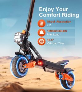 Trottinette électrique pour adultes, moteur double 5000W, vitesse maximale de 45 mph, autonomie de 50 miles, batterie 60V/25.6AH, design pliable avec siège - Product Image 5