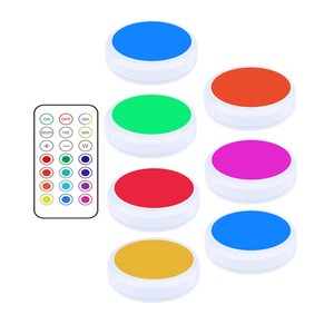 Biumart monté en surface 3pk 1w 5v lumineux <span class=keywords><strong>sans</strong></span> <span class=keywords><strong>fil</strong></span> sous <span class=keywords><strong>vitrine</strong></span> étagère lumière 5pc SMD LED télécommande rondelle lumière pour cuisine - Product Image 6