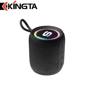 Speaker nirkabel portabel luar ruangan, speaker nirkabel portabel bluetooth ukuran Mini RGB 16W kuat dengan subwoofer