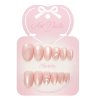 Ongles press-on de luxe faits main, incrustés de strass et de diamants, forme amande, application complète pour les fêtes et le quotidien