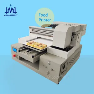 Penjualan langsung dari pabrik pencetak makanan kue coklat permen kue dapat dimakan tinta mesin cetak A4 A3 Digital Flatbed Printer