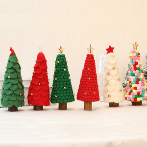 Décoration <span class=keywords><strong>de</strong></span> Noël en <span class=keywords><strong>bois</strong></span> <span class=keywords><strong>de</strong></span> cerf en feutre <span class=keywords><strong>de</strong></span> <span class=keywords><strong>laine</strong></span> blanche, cadeau pour enfants, ornement <span class=keywords><strong>de</strong></span> bureau - Product Image 5