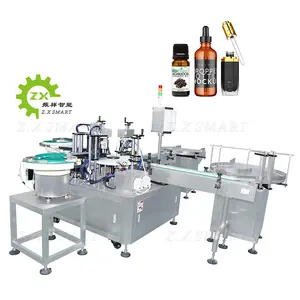 ZXSMART Automatic Glass Bottle Essential Oil 10ml Dropper Bottle Filling And Capping Machine