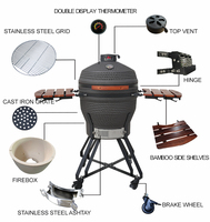 KIMSTONE Prix de gros Barbecue Kamado en céramique XXL de 22 pouces au charbon de bois pour cuisine extérieure