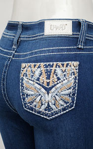 Jeans Svasati di Alta Qualità con Orlo Grezzo e Lavaggio Scuro per Donne Alte, Stile Western, per Feste e Serate, Consegna Rapida - Product Image 5