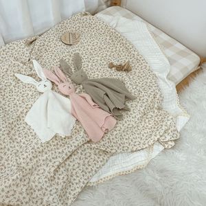 Doudou en tricot de coton pour nouveau-né, motif ours ou lapin, couverture de sécurité pour bébé - Product Image 5