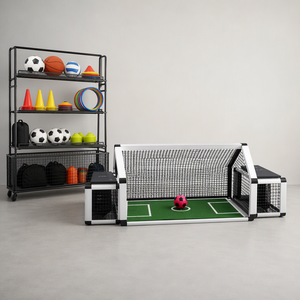 Porta da <span class=keywords><strong>Calcio</strong></span> Professionale con Alette Laterali e Base in Erba, Portatile e Pieghevole per Allenamento Indoor e Outdoor - Product Image 5