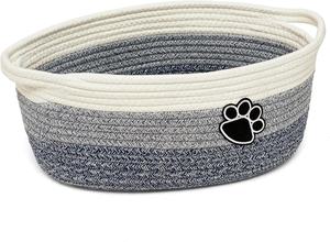 Cesta tejida pequeña y bonita de cuerda de algodón <span class=keywords><strong>para</strong></span> <span class=keywords><strong>organizar</strong></span> cuerdas, cestas de almacenamiento con asas, adecuada <span class=keywords><strong>para</strong></span> regalos de jardín de infantes, <span class=keywords><strong>juguetes</strong></span> <span class=keywords><strong>para</strong></span> perros - Product Image 5