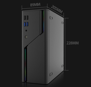 เคสคอมพิวเตอร์พกพาขนาดเล็ก ITX สำหรับสำนักงาน รองรับพาวเวอร์ซัพพลาย 1U เมนบอร์ด ARGB สีดำ เคส ITX - Product Image 2