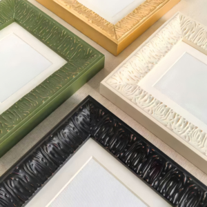 Cadre <span class=keywords><strong>photo</strong></span> haut de gamme en bois fait main, profil épais, texture ondulée sculptée, finition scintillante, entièrement personnalisable - Product Image 2