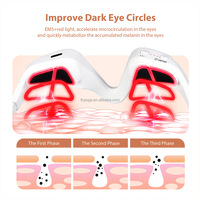 Masseur pour les yeux à lumière rouge Foyoga, thérapie par la lumière rouge, micro-courant chauffant, ABS + silicone, 90 minutes d'utilisation pour éliminer les rides, les poches et les cernes