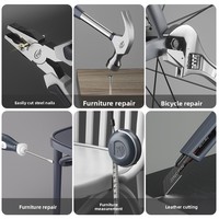 Ensemble d'outils d'entretien ménager quotidien en acier au chrome-vanadium forgé, multifonctionnel et universel pour charpentier et quincaillerie automobile