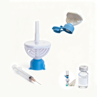 Adaptor Vial Steril untuk Kegunaan Hewan, Perlengkapan Hewan Peliharaan, Alat Transfer Jarum Suntik, Mini Luer Lock, Adaptor Tanpa Jarum, Dapat Dibersihkan