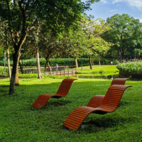 Chaise longue de plage mobile d'extérieur, anti-corrosion, en bois massif, design minimaliste moderne, pour parc et loisirs, personnalisable, unisexe