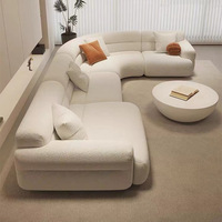 Ensemble de canapés sectionnels en tissu velours moderne, design créatif, canapé semi-circulaire pour hall de villa