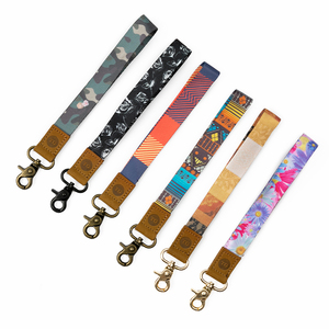 Wholesale Leather Keychain <b>Lanyard</b> Sublimation <b>Lanyards</b> Short Strap <b>Polyester</b> <b>Lanyard</b> Custom Logo High Quality - Product Image 1