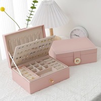 Boîte à bijoux de style nordique grande capacité, double couche, organisateur de boucles d'oreilles, bagues et colliers, étui de rangement pour femmes, cadeau