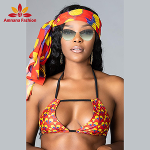 2021 nuovo stile Alla Moda <span class=keywords><strong>Sexy</strong></span> di Stampa Africana Costume Da Bagno set di corrispondenza un Headwrap e un <span class=keywords><strong>kimono</strong></span> con un alta qualità - Product Image 4