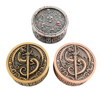 Ensemble de dés de roulette cylindriques peints à la main, creux, en forme d'épée de dragon antique, portable, rotatif, D20 en métal, pour jeux de rôle sur table Dungeons & Dragons