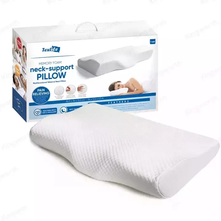 Kingworth-almohada ortopédica de espuma viscoelástica para dormir, cómoda, con forma de mariposa, para el cuello, antironquidos, contorno para dormir, para cama