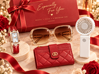 Coffret cadeau pour femmes avec montre, lunettes de soleil, ventilateur portable, portefeuille, boîte cadeau tendance pour la fête des mères, anniversaire, Saint-Valentin