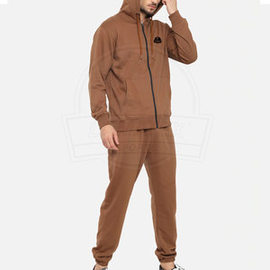 Ensemble de survêtement d'hiver pour homme en coton 100% de haute qualité, léger, couleur unie, respirant, avec logo imprimé et motifs teintés - Product Image 4