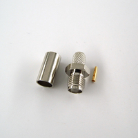 Conector de crimpado coaxial RF conector hembra SMA de 50ohm para cable RG58 RG141
