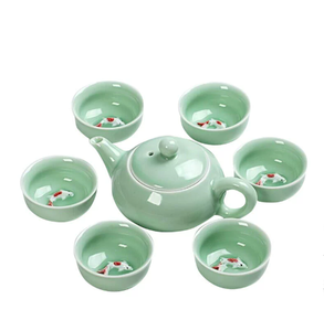 Juego de Té de Porcelana China Hecho a Mano, Taza de Té con Patrón Colorido, Tetera de Cerámica - Product Image 5