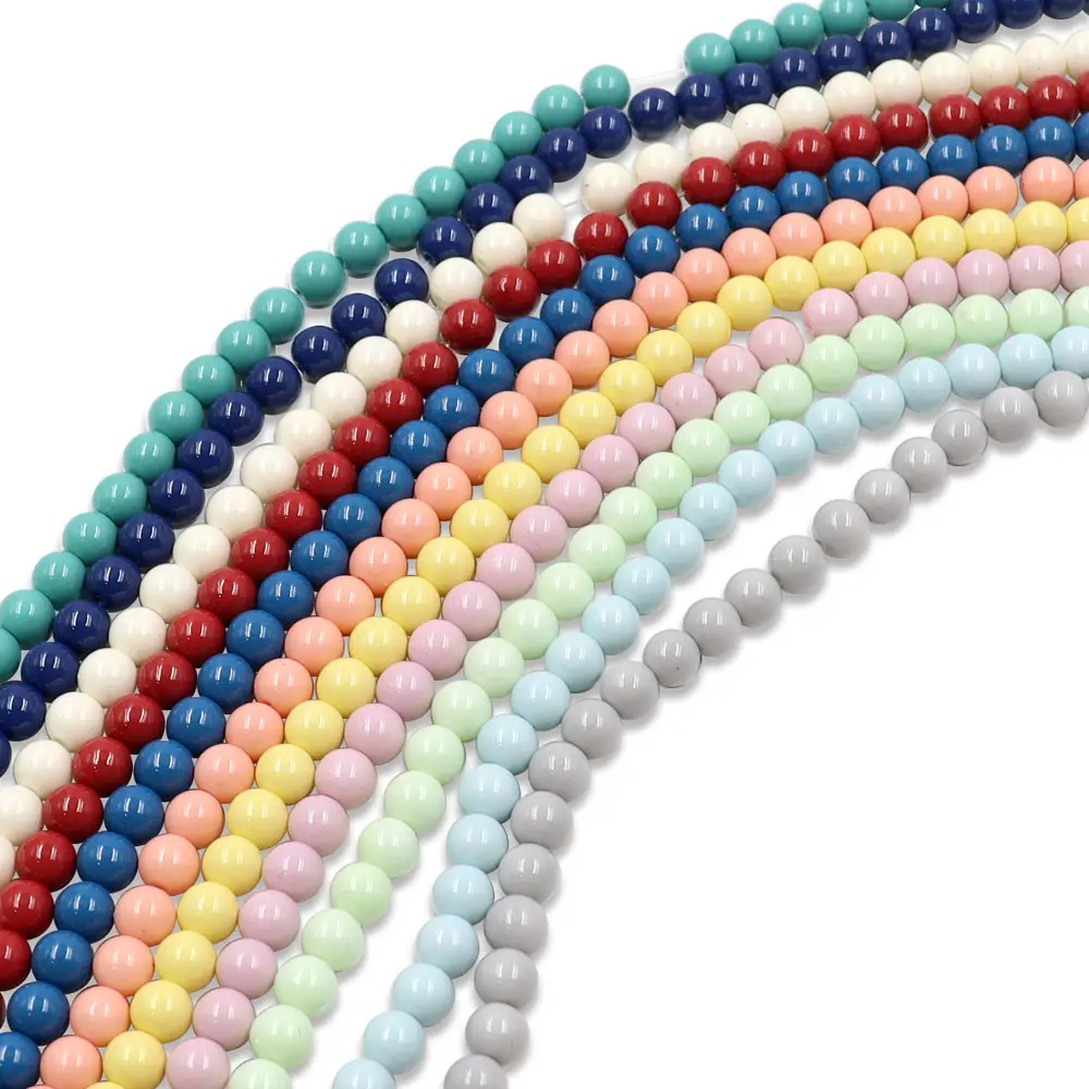 Stock para la venta 10mm gema de vidrio cuentas de colores para la fabricación de joyas sueltas