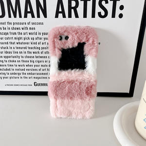 Étuis de téléphone rayés colorés en peluche moelleuse luxueuse pour Samsung <span class=keywords><strong>Zflip</strong></span> 7 6 5 <span class=keywords><strong>4</strong></span> 3, couvertures arrière chaudes moelleuses pour femmes - Product Image 3