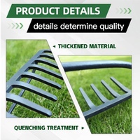 Tête de râteau de jardin professionnelle de 415 mm de large, 14 dents, matériau épaissi pour le nivellement du sol