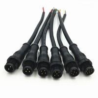 Prise mâle femelle étanche IP67 2 3 4 5 connecteur électrique M12 de câble circulaire à 8 broches avec câble en PVC PUR pour l'alimentation industrielle