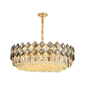 Lustre en cristal finition or E26 LED 3500K blanc chaud, intensité variable, hauteur réglable, luminaire suspendu pour salon, haute luminosité - Product Image 4