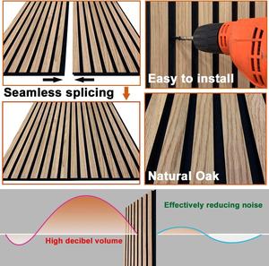 Panneaux muraux acoustiques en bois texturés 3D en chêne naturel pour murs de fond Salles de cinéma et de télévision Salles de conférence Salles de jeux - Product Image 3