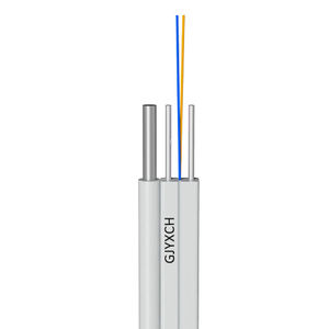 Al aire libre 1KM G657A2 GJYXCH Cable de comunicación de 2 hilos Cable de acero Equipo de <span class=keywords><strong>fibra</strong></span> óptica Cable de caída plana Precio - Product Image 2