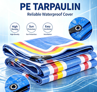Bâche imperméable rayée en PE, couverture de tente extérieure, protection contre la pluie et le soleil
