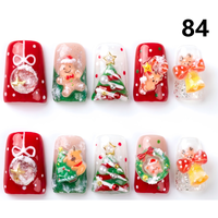 Faux Ongles Press-On Faits Main 606-610 Couleurs Fleurs Canard, 10 Pièces, Styles de Design Uniques pour Doigts