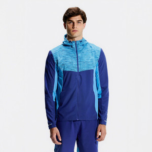 Men's Custom Lightweight Hooded Windbreaker Set with <b>Hoodie</b> And Shorts Outdoor <b>Running</b> Sportswear Casual Two Piece Tracksuit Set - Product Image 1