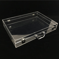 Valise en acrylique transparente personnalisée avec poignée, valise en acrylique personnalisée avec serrure