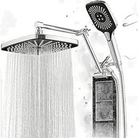 Pommeau de douche mural chromé ABS 12 pouces à poignée unique avec design pluie poli et robinets en céramique à débit contrôlé